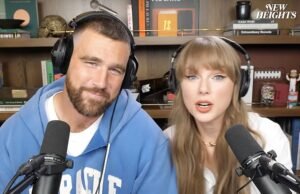 Taylor Swift está provado toda a prova de Taylor Swift assim que Travis Kels grava seu novo episódio de altura