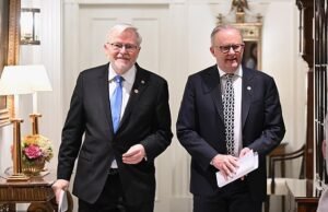 Anthony Albanese quebra o silêncio sobre aquela troca muito estranha entre Kevin Rudd e Trump