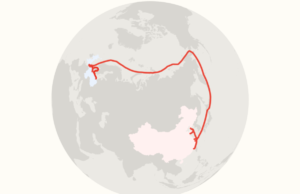 Mapa mostra navios de carga chineses na nova rota marítima do Ártico