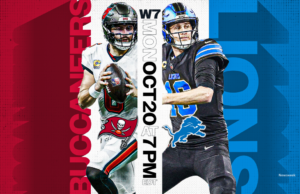 Como assistir Buccaneers vs Lions: transmissão ao vivo da NFL Semana 7, Monday Night Football, canal de TV