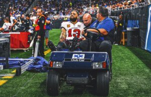 Mike Evans quebrou a clavícula na derrota dos Buccaneers para os Lions