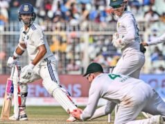 O menor total de 4ª entrada da Índia em testes: Índia com 93 corridas contra a África do Sul