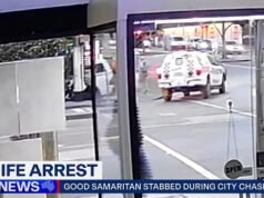 Hero tradie esfaqueia a prisão de um cidadão em Melbourne CBD