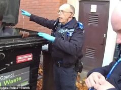 Ladrão do momento pego escondido em um BIN depois de roubar £ 8.000 em óculos de sol de grife