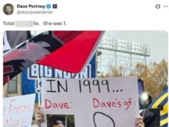 O relacionamento de 22 anos de diferença de idade de Dave Portnoy com a namorada Camryn D’Aloa foi perseguido por fãs com sinais cruéis ao vivo na TV