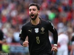 Bruno Fernandes marcou três gols para ajudar Portugal a se classificar para a Copa do Mundo de 2026, na vitória sobre a Armênia por 9-1.