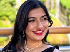 A ex-piloto da RAF, de 26 anos, está trocando a pista pela passarela enquanto disputa o título de Miss Inglaterra.