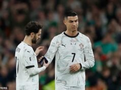 Cristiano Ronaldo prestes a ser banido da Copa do Mundo: a estrela de Portugal viu o vermelho por violenta cotovelada no adversário da Irlanda em uma reviravolta impressionante – e agora enfrenta uma espera nervosa pela duração da suspensão