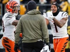 Chase, do Bengals, suspendeu um jogo por cuspir em Ramsey, do Steelers