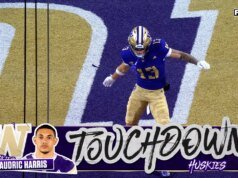 Dimond Williams encontrou o júnior Audric Harris para um caça-tanques de 61 jardas, ampliando a vantagem de Washington sobre Purdue.