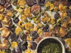 Purê de Batata Assada com Pesto Verde Selvagem