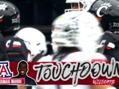 Ismail Mahdi levou para casa por 27 jardas, dando ao Arizona uma vantagem inicial sobre Cincinnati.