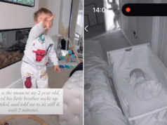 Criança ouve menino chorar – mãe captura momento mais saudável na câmera