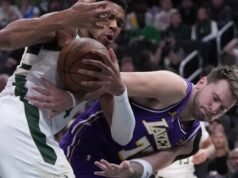Luka Doncic marcou 41 pontos para liderar o Lakers na vitória sobre o Bucks