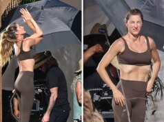 Gisele Bündchen exibe corpo em forma durante filmagem em Miami