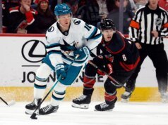 Maclin Celebrini ajuda o Carolina Hurricanes a vencer o sitiado San Jose Sharks