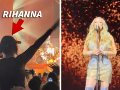 No vídeo, Mariah Carey trocou palavras com fã de Rihanna no show