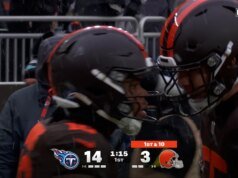 O tight end Sanders dos Browns acerta Quinson Judkins, que se solta para um ganho de 58 jardas. Destaques da NFL